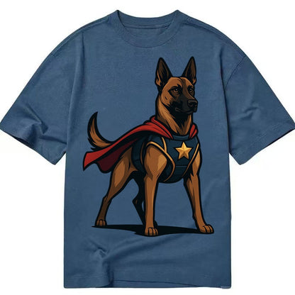 Belgian Malinois Guardian Hero Standing Ready On Four Legs N Classic T-shirt – Twilight Navy