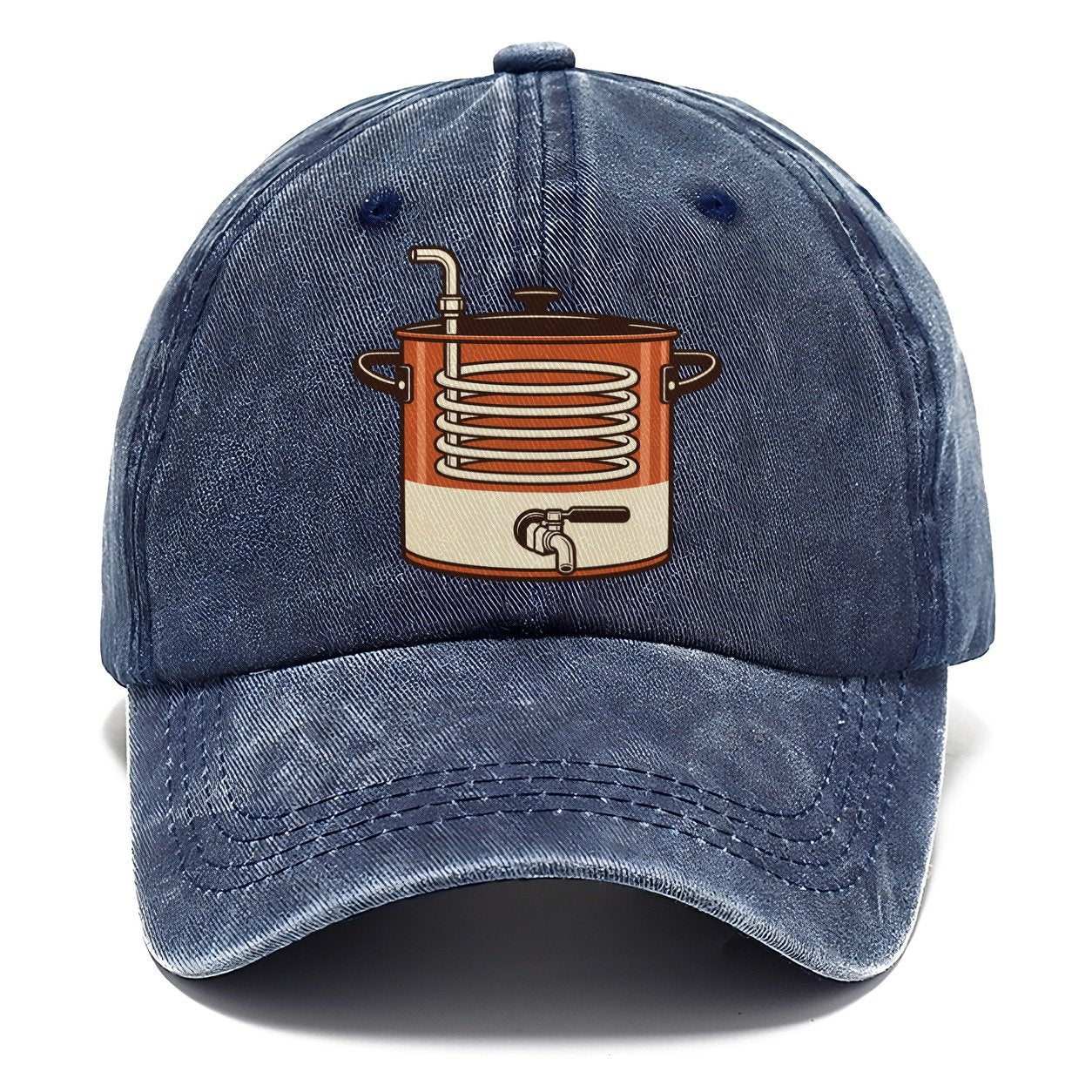 Kettle And Coil Drawing Homebrewing Classic Cap – Twilight Navy