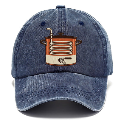Kettle And Coil Drawing Homebrewing Classic Cap – Twilight Navy