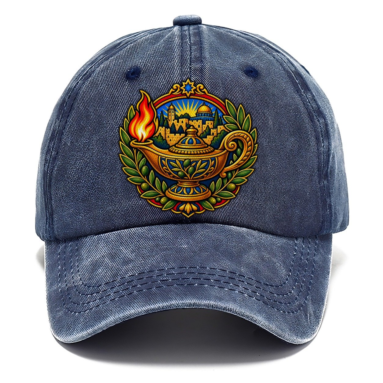 Ancient Oil Lamp Jerusalem Classic Cap – Twilight Navy