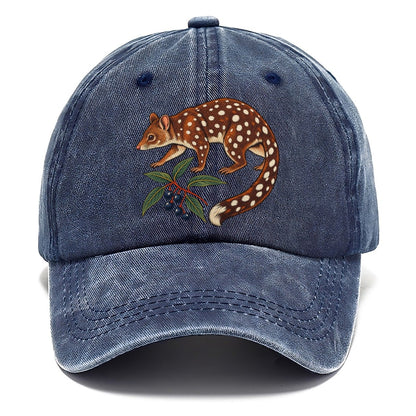 Spotted Tail Quoll And Mountain Pepper Berries Australia Cultural Icons Classic Cap – Twilight Navy