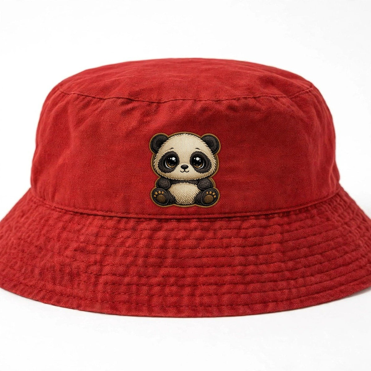 Baby Giant Panda Cub Kids Bucket Hat – Red