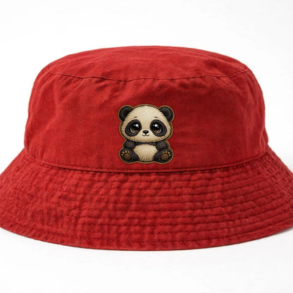 Baby Giant Panda Cub Kids Bucket Hat – Red