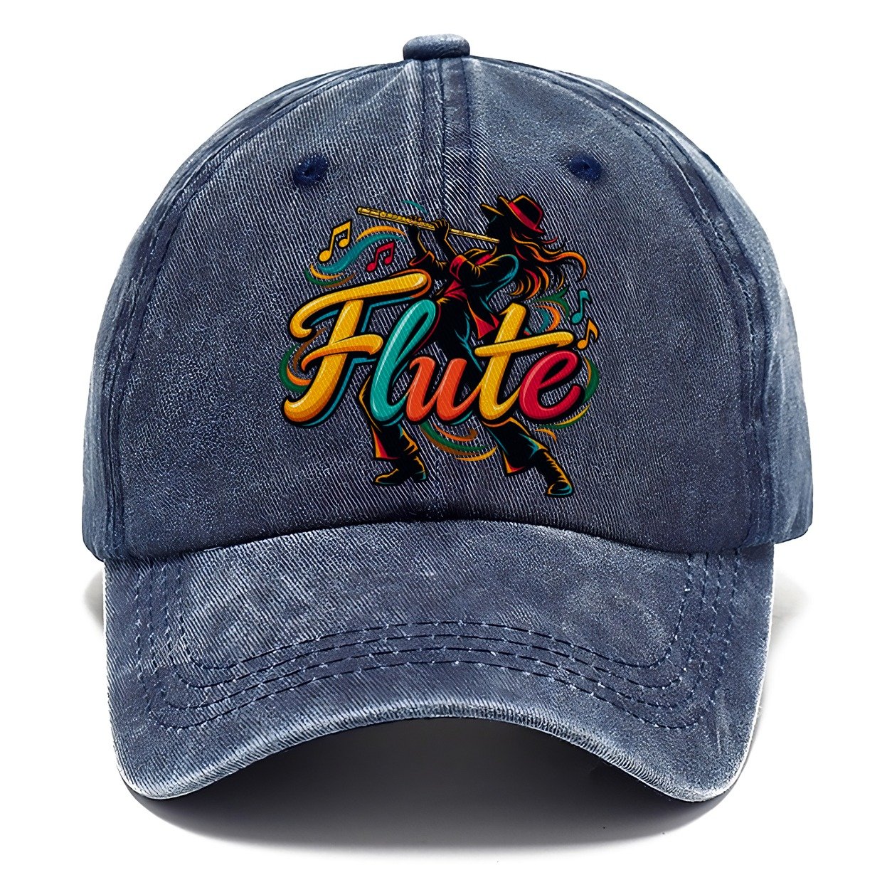 Flute Wordmark Music Instruments Classic Cap – Twilight Navy