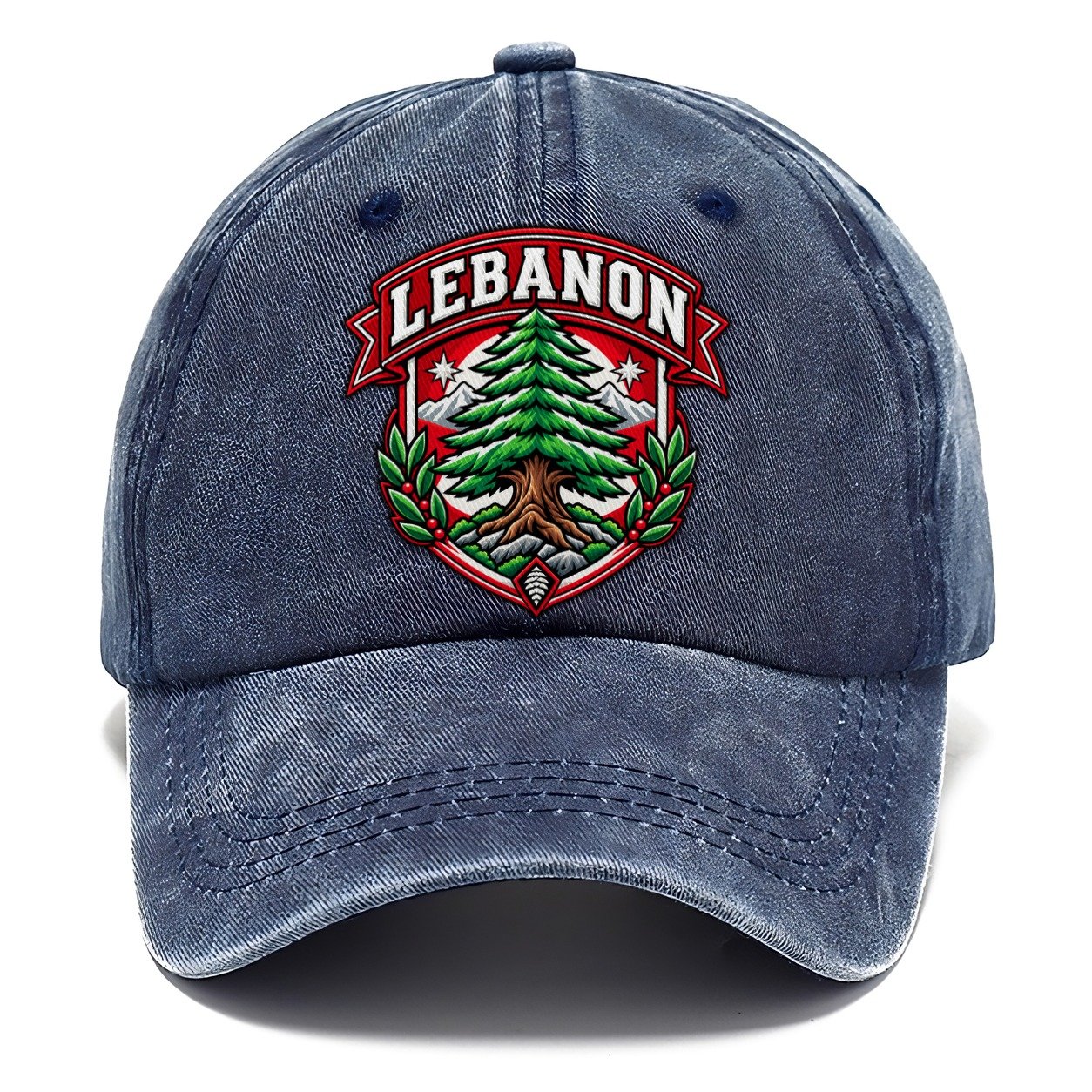Lebanon Retro Badge Country Logos Classic Cap – Twilight Navy