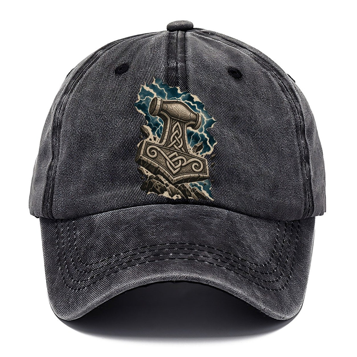 Mjolnir Hammer Celtic Knotwork Classic Cap – Graphite
