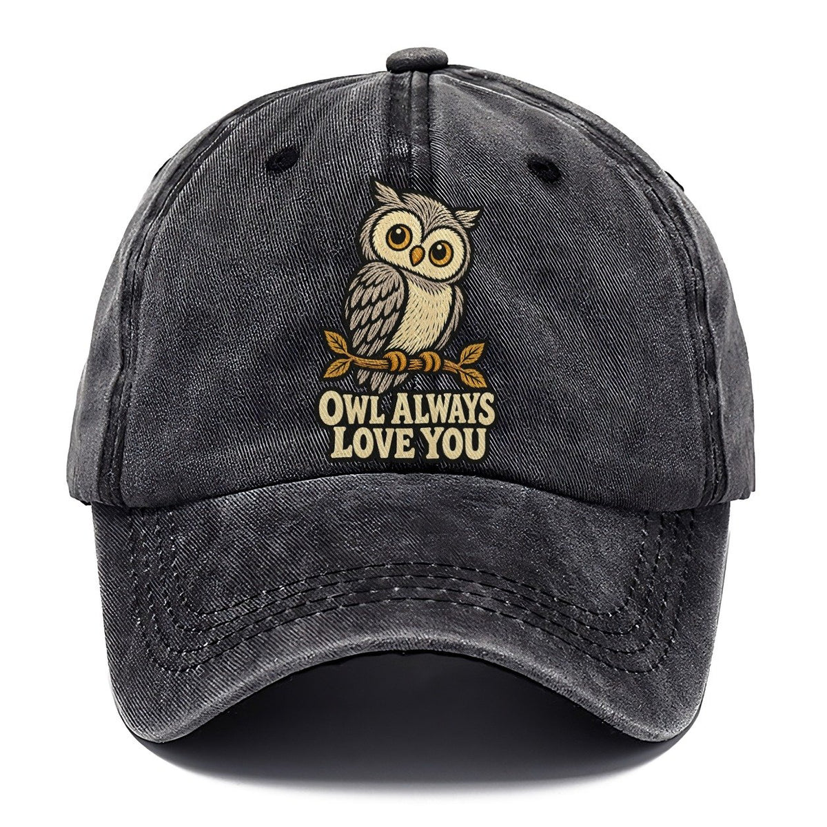 Woodcut Owl Animal Puns Classic Cap – Graphite
