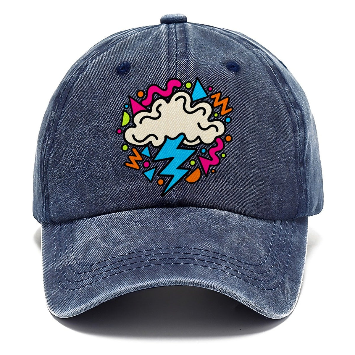 Squiggle Lightning Cloud Crazy Styles Classic Cap – Twilight Navy