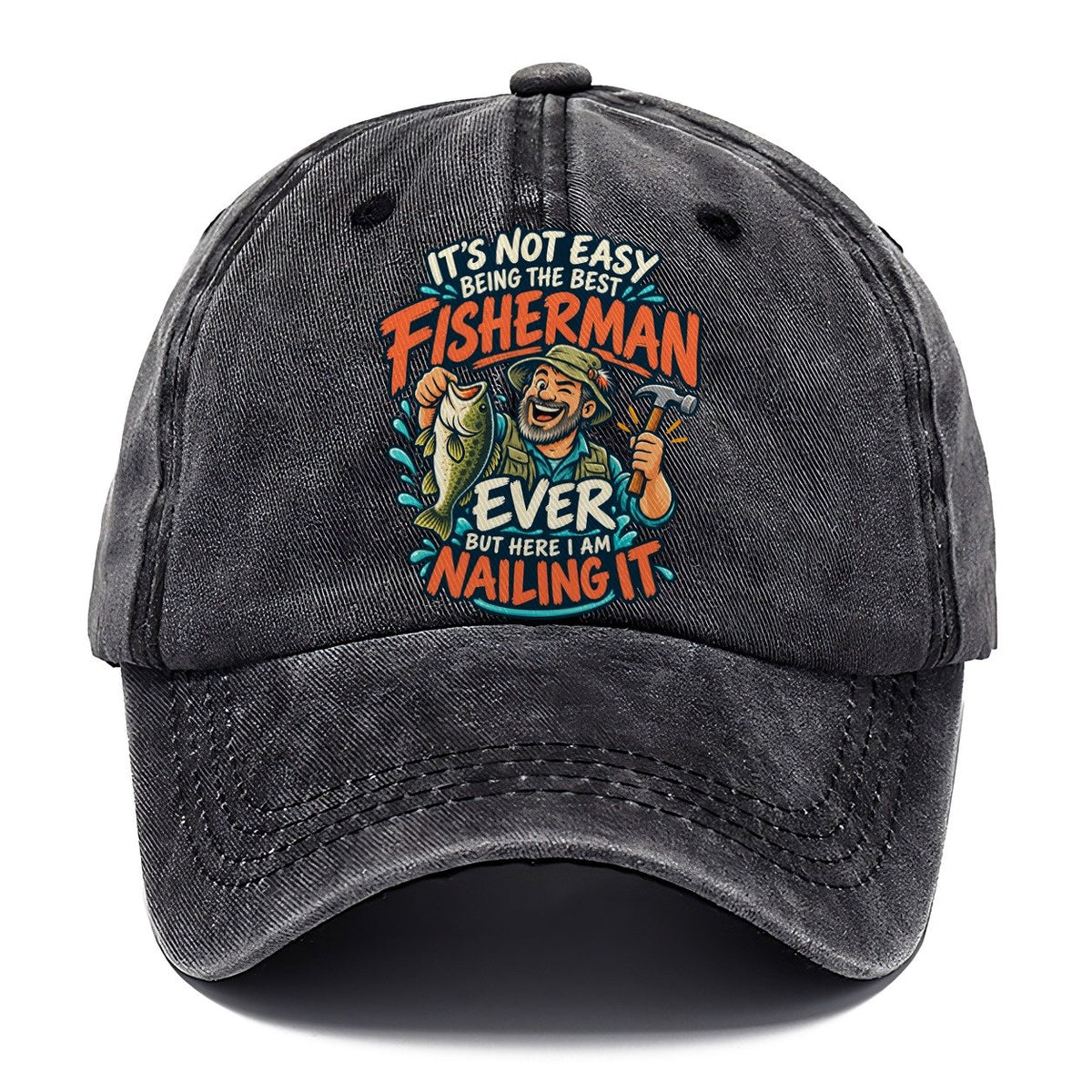 Best Fisherman Ever Nailing It Classic Cap – Graphite
