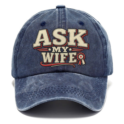Ask My Wife American Wit Classic Cap – Twilight Navy