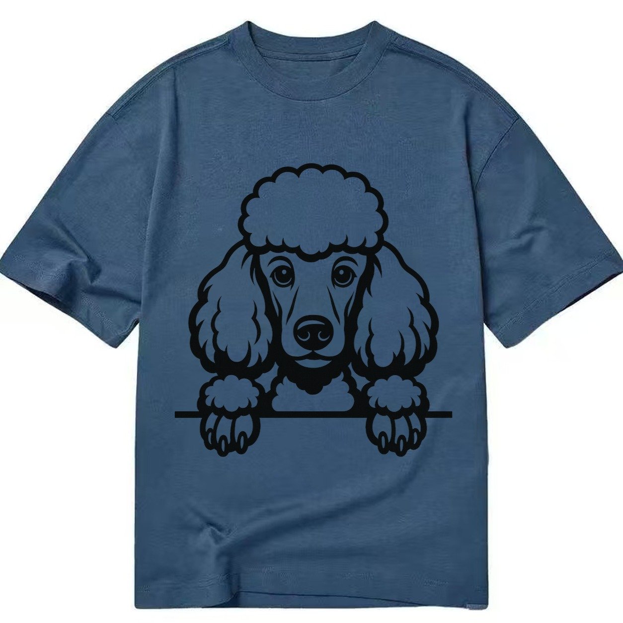 Standard Poodle Elaborate Grooming Pompoms On Paws Intellige Classic T-shirt – Twilight Navy