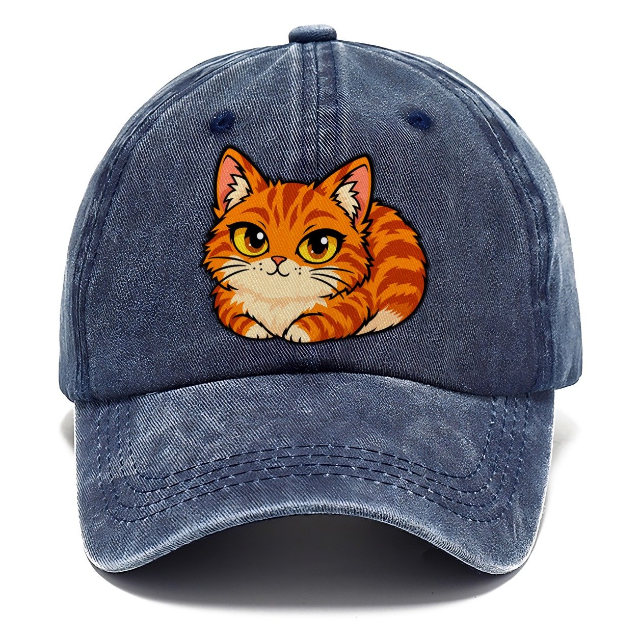 Orange Tabby Loafing Peeking Cats Classic Cap – Twilight Navy