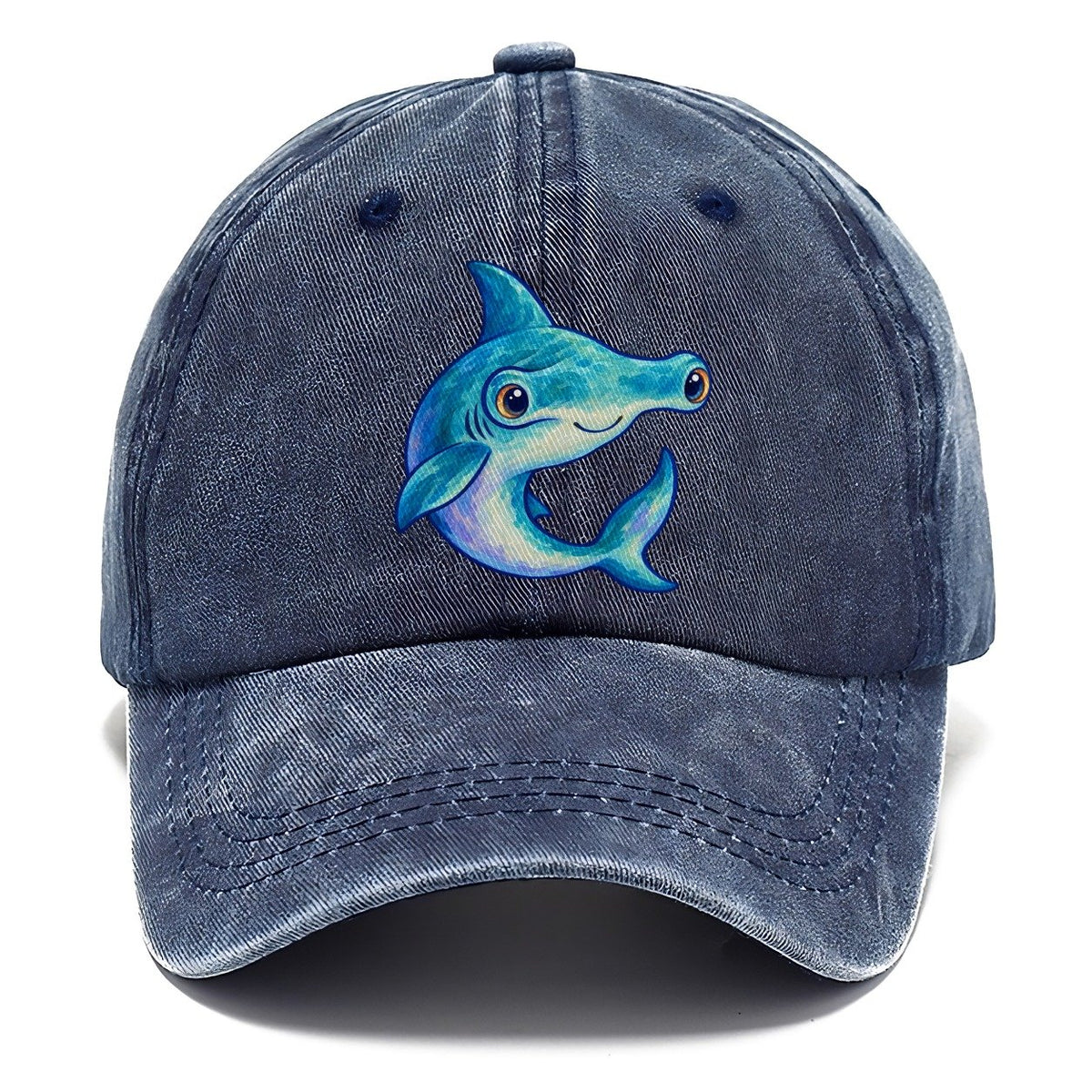 Hammerhead Shark Crescent Turn Sea Sprite Classic Cap – Twilight Navy