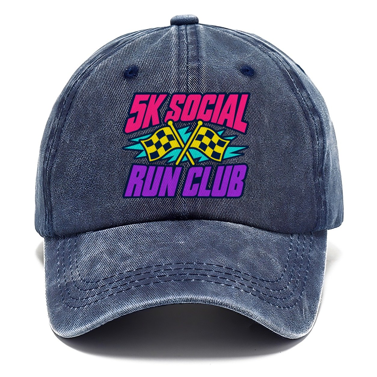 5K Social Run Club 90S Running Clubs Classic Cap – Twilight Navy