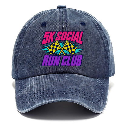 5K Social Run Club 90S Running Clubs Classic Cap – Twilight Navy