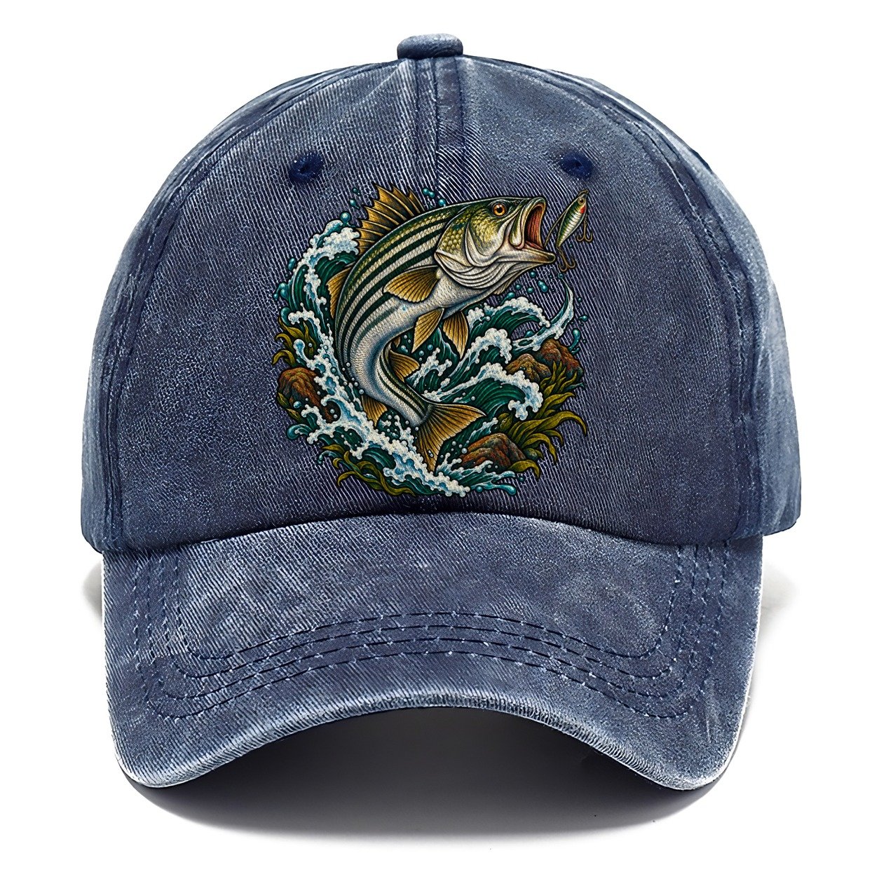 Striped Bass Surge Fishing Club Classic Cap – Twilight Navy