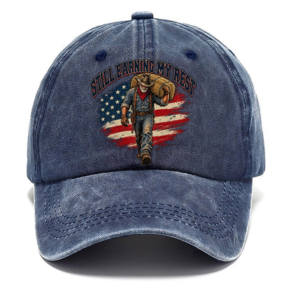 Still Earning My Rest Old Man Strong Classic Cap – Twilight Navy