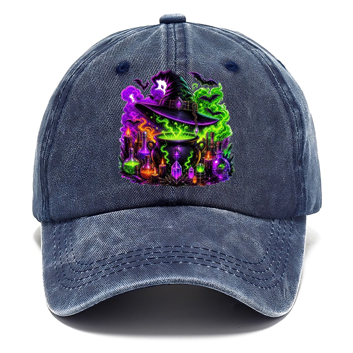 Neon Witch Cauldron Crystal Classic Cap – Twilight Navy