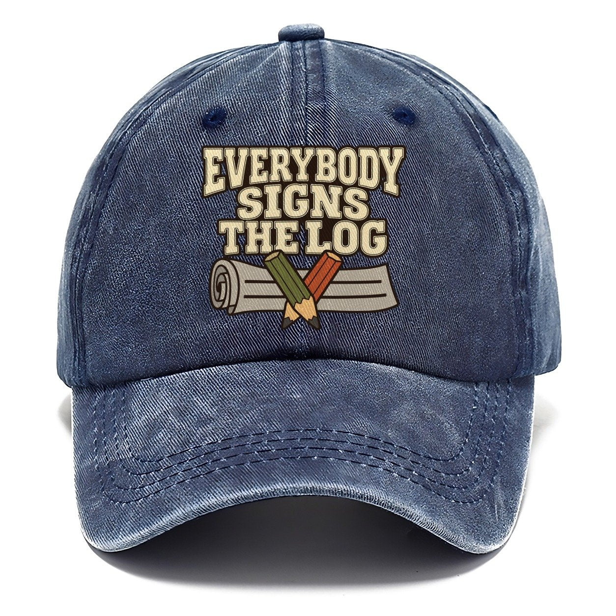 Everybody Signs The Log Geocaching Classic Cap – Twilight Navy