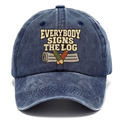 Everybody Signs The Log Geocaching Classic Cap – Twilight Navy