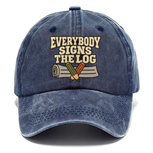 Everybody Signs The Log Geocaching Classic Cap – Twilight Navy