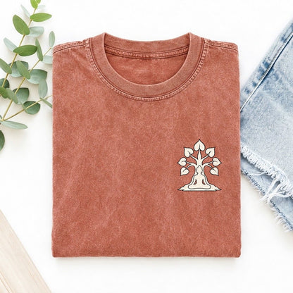 Bodhi Meditation Left Chest Vintage T-shirt – Terracotta