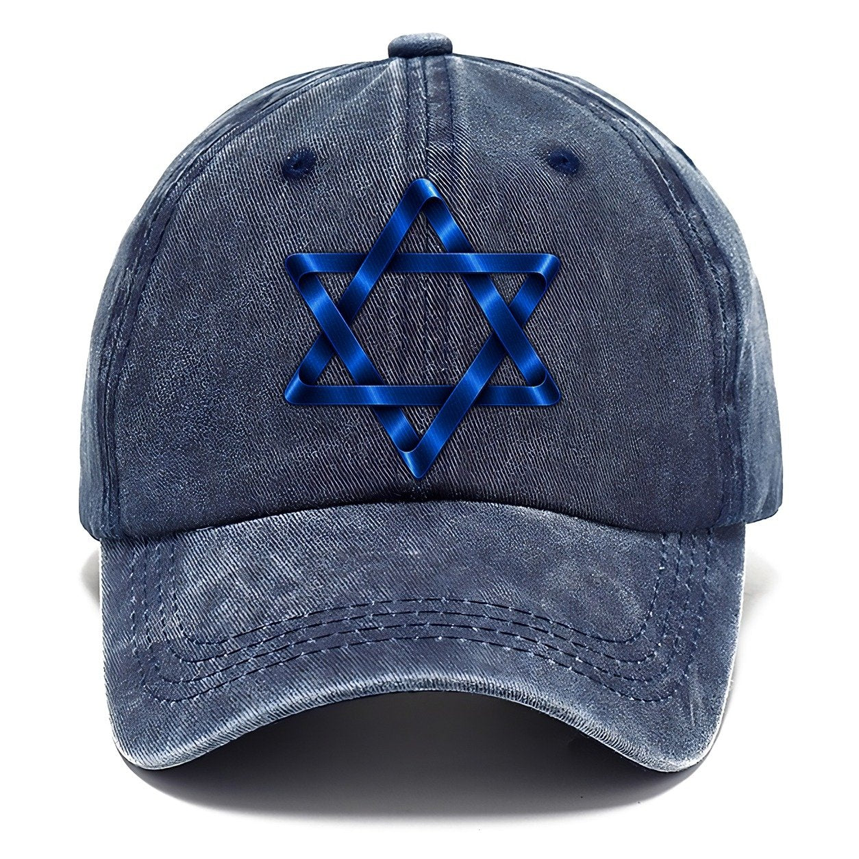 Star Of David Single Line Judaism Heritage Classic Cap – Twilight Navy