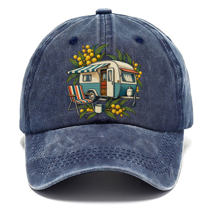 Retro Caravan Folding Chair And Enamel Mug Australia Cultural Icons Classic Cap – Twilight Navy