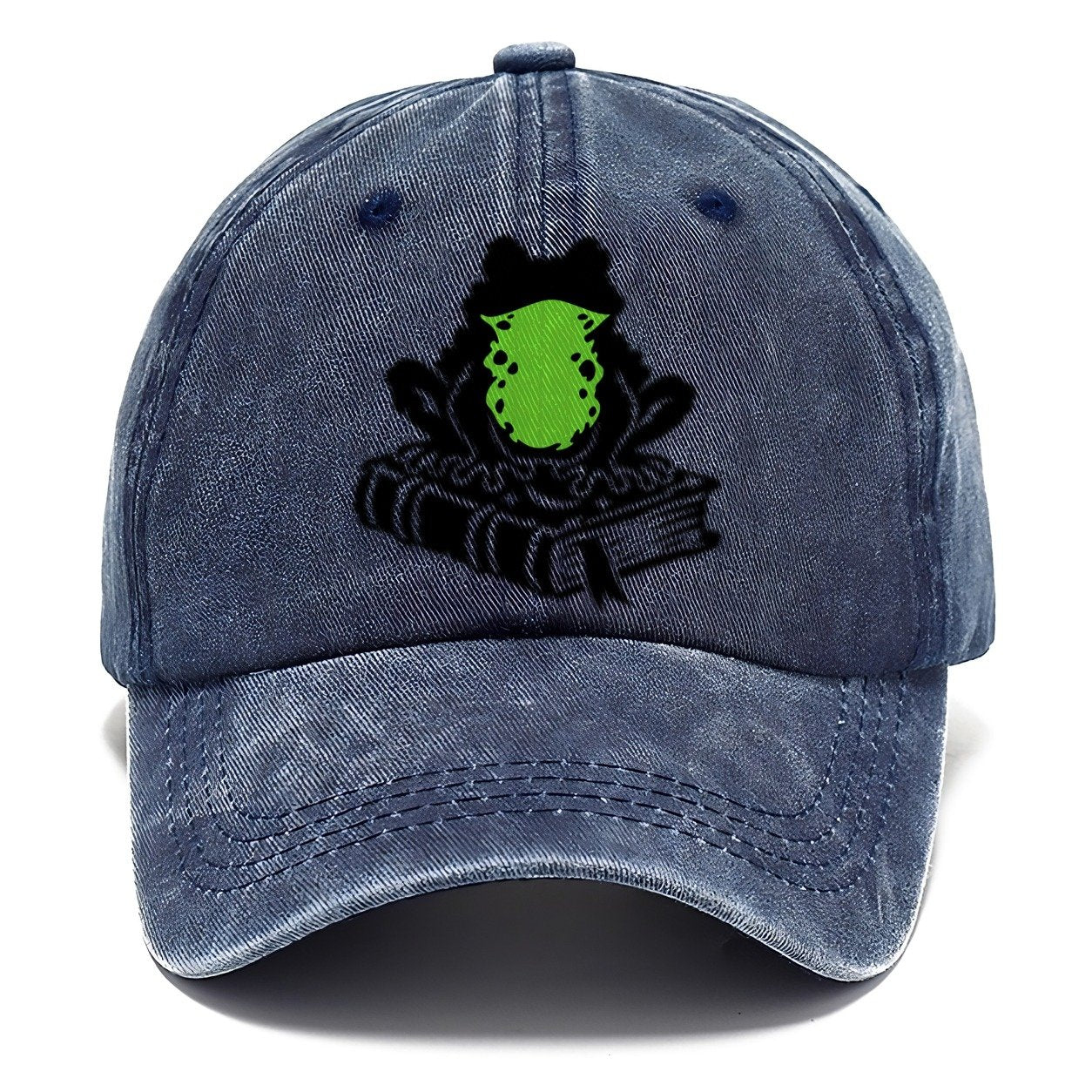 Familiar Toad On A Spellbook Witch Magic Classic Cap – Twilight Navy
