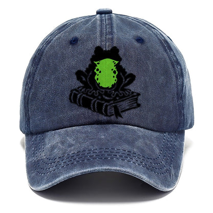 Familiar Toad On A Spellbook Witch Magic Classic Cap – Twilight Navy