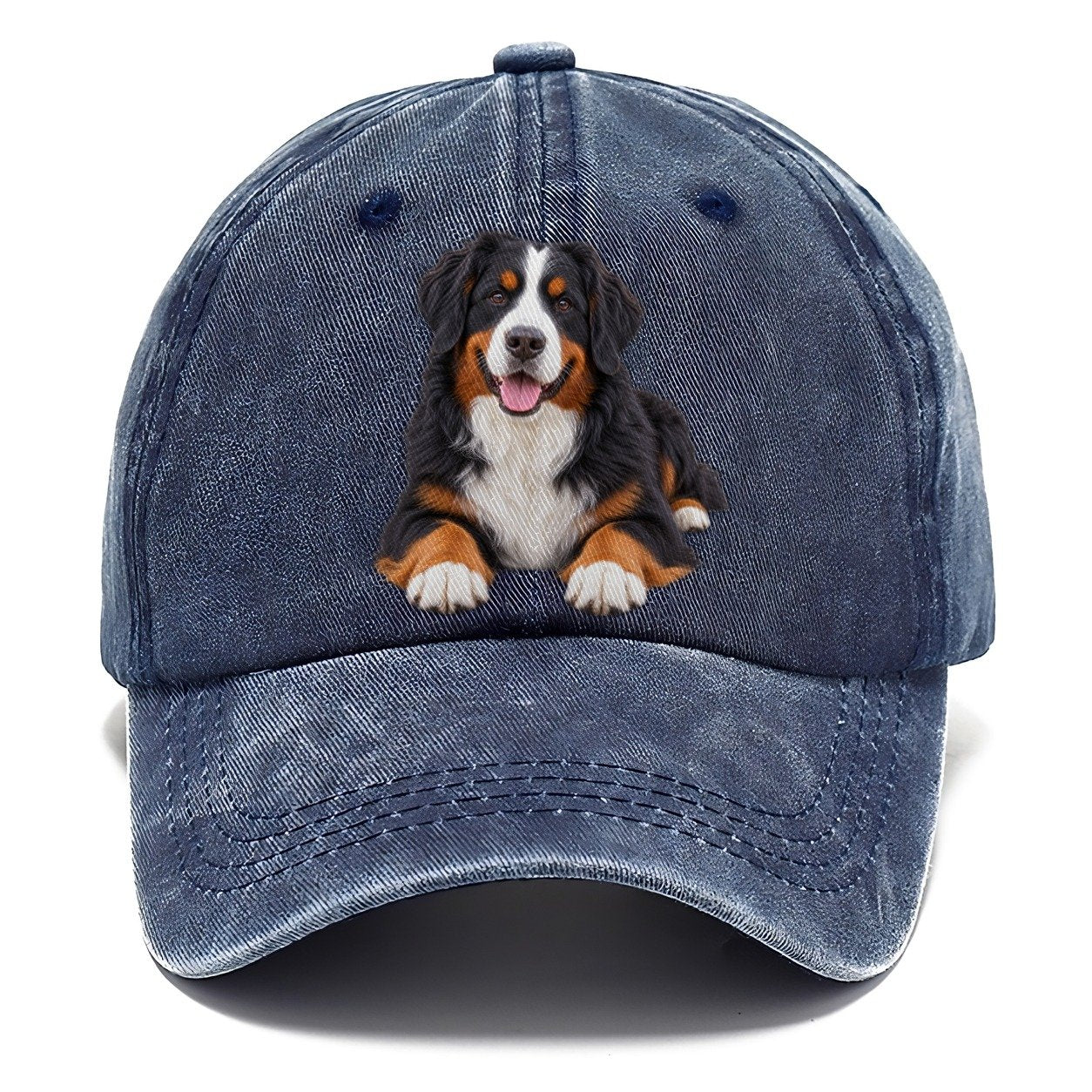 Bernese Mountain Dog Lying Down Top Breeds Classic Cap – Twilight Navy