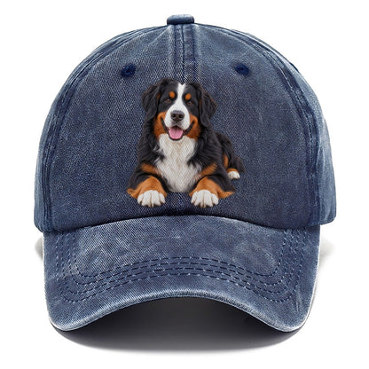 Bernese Mountain Dog Lying Down Top Breeds Classic Cap – Twilight Navy
