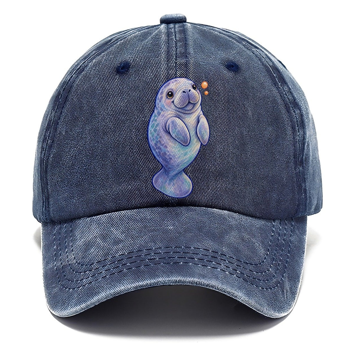 Manatee Upward Float Sea Sprite Classic Cap – Twilight Navy