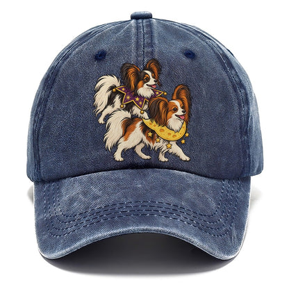 2 Papillons In Halloween Costumes Hdp 26 Parade Lineup Halloween Dog Parade Classic Cap – Twilight Navy