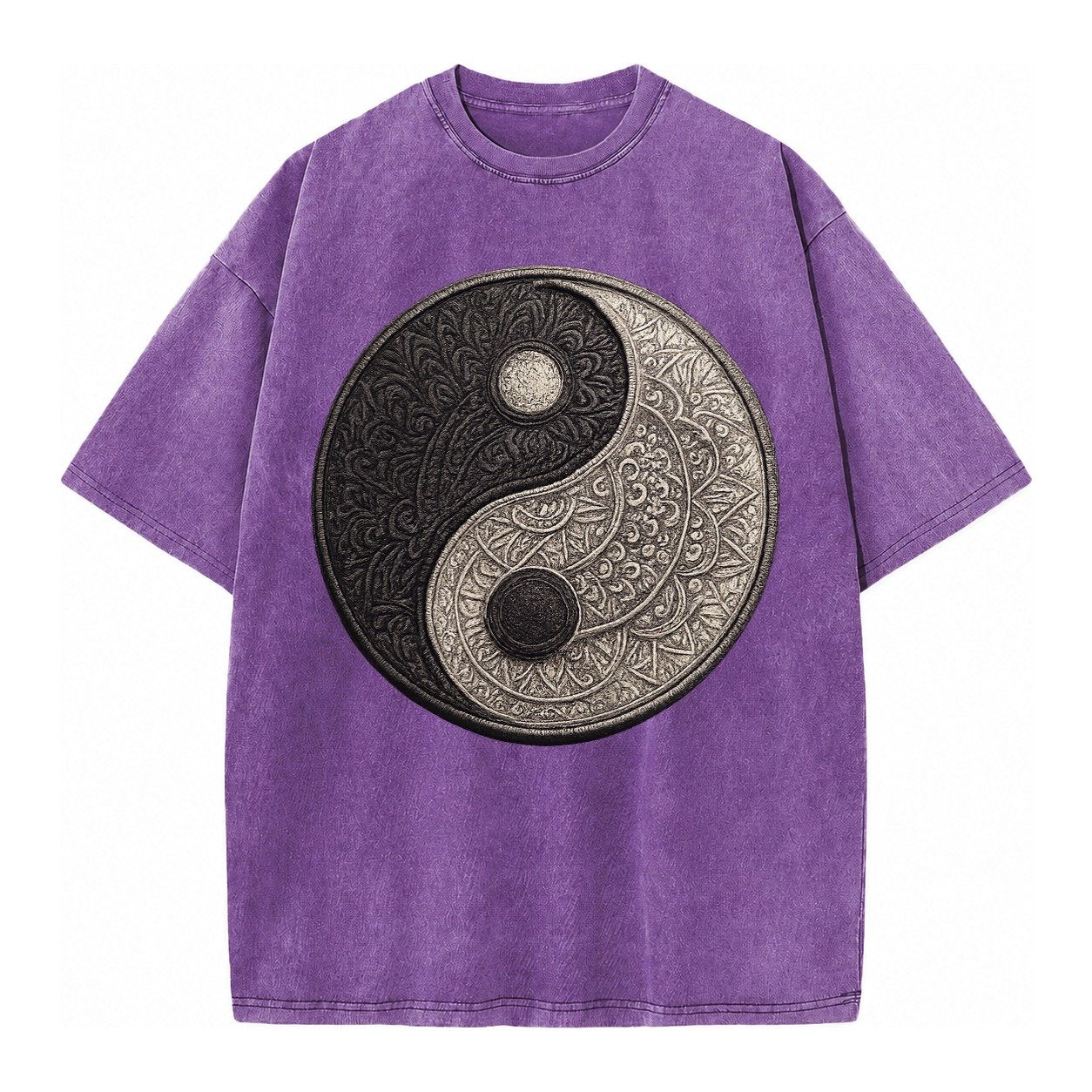 Mandala Yin Yang Vintage T-shirt – Purple