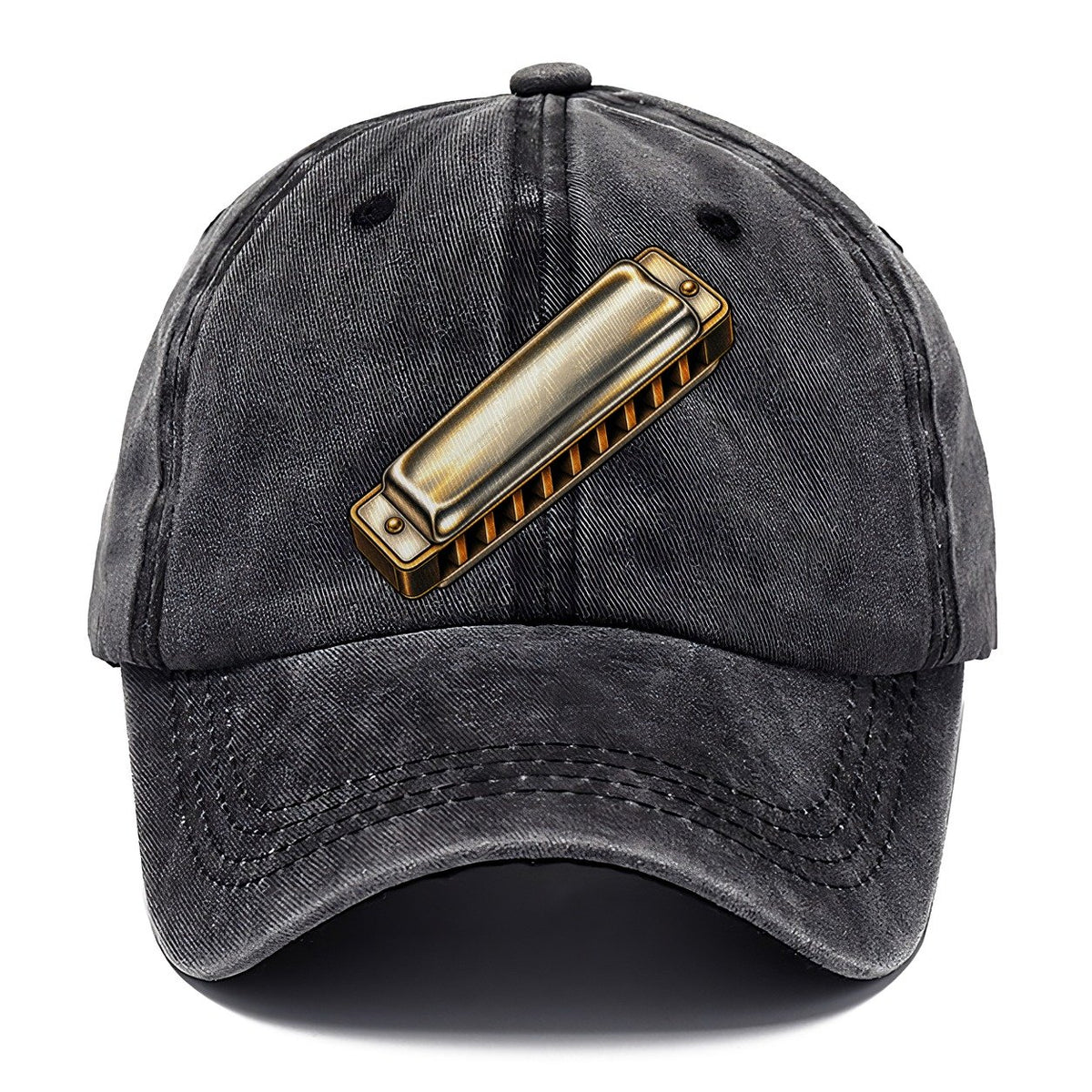 Chrome Harmonica Upright Angle Pastimes Companions Classic Cap – Graphite