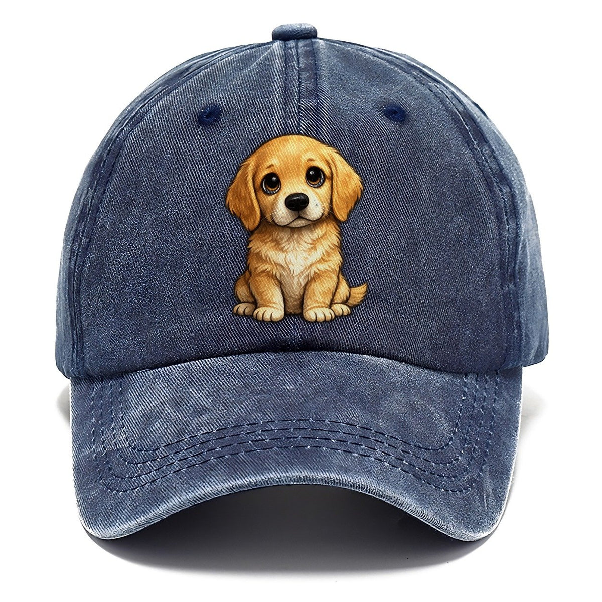 Golden Retriever Sitting Sweetheart Classic Cap – Twilight Navy
