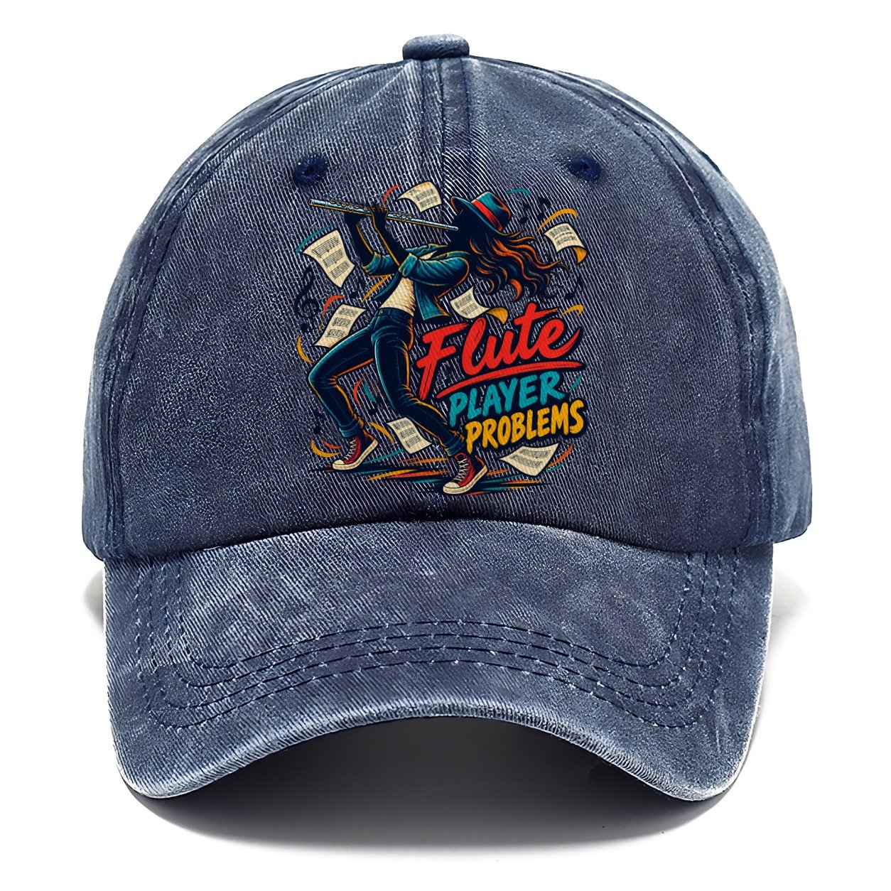Flute Player Problems Music Instruments Classic Cap – Twilight Navy