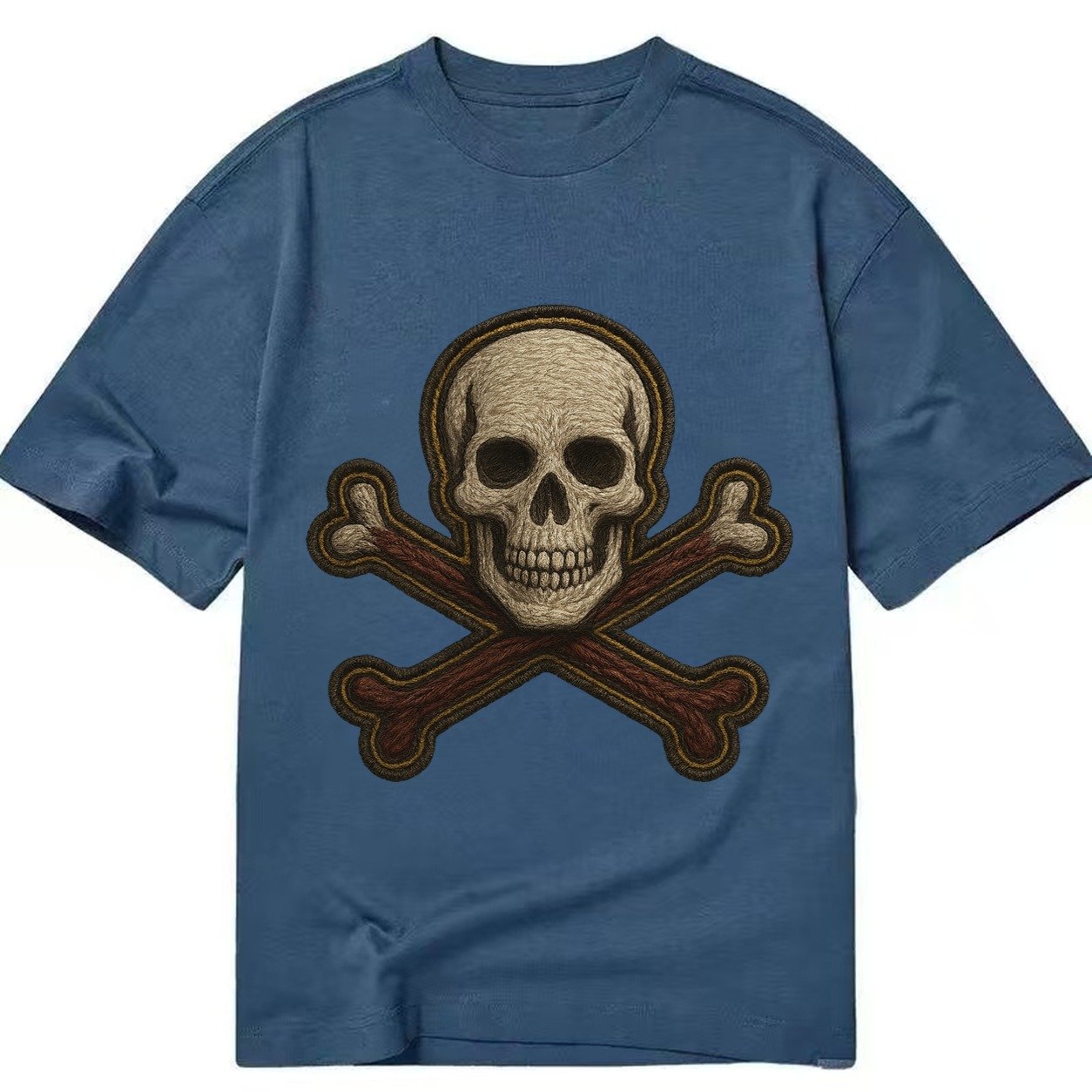 Jolly Roger Skull And Crossbones Flag Classic T-shirt – Twilight Navy