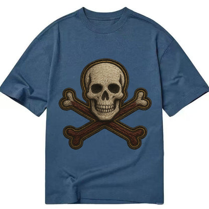 Jolly Roger Skull And Crossbones Flag Classic T-shirt – Twilight Navy