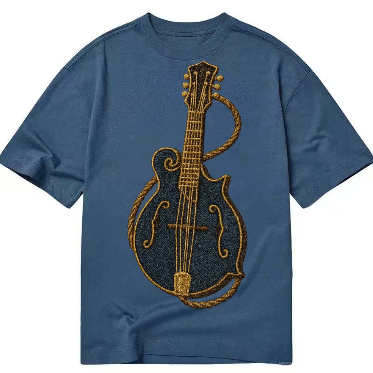 Mandolin Bluegrass Mandolin With F Holes And Double Strings Classic T-shirt – Twilight Navy