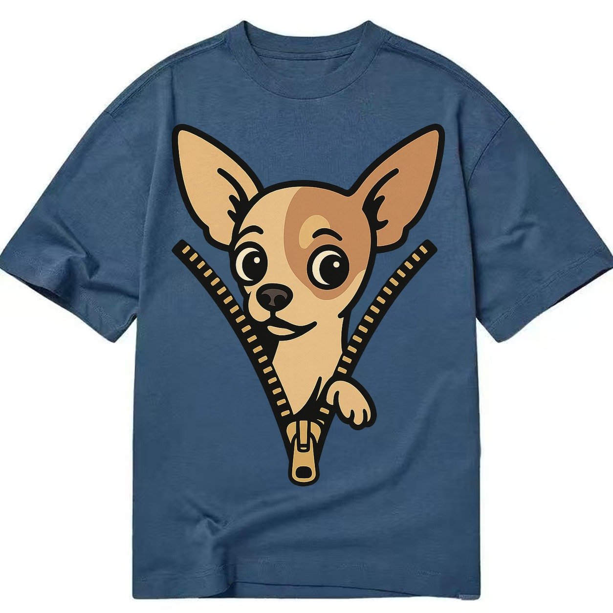Chihuahua Apple Head Large Pointed Ears Big Round Eyes Tiny Classic T-shirt – Twilight Navy