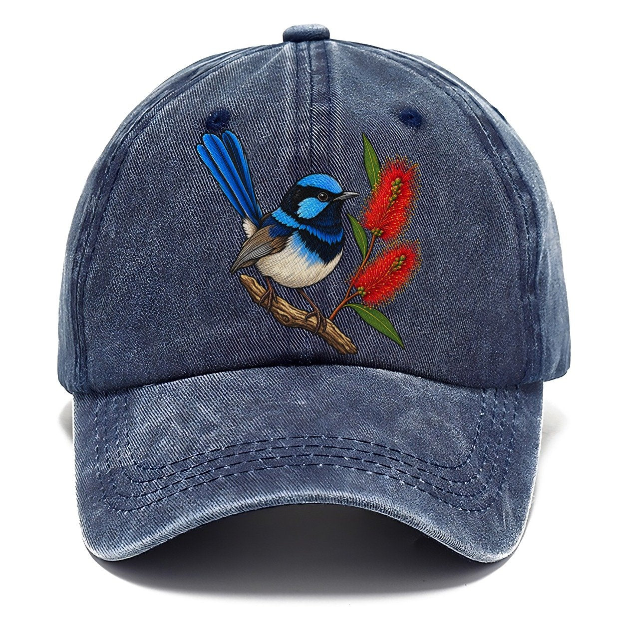 Superb Fairywren And Bottlebrush Australia Cultural Icons Classic Cap – Twilight Navy