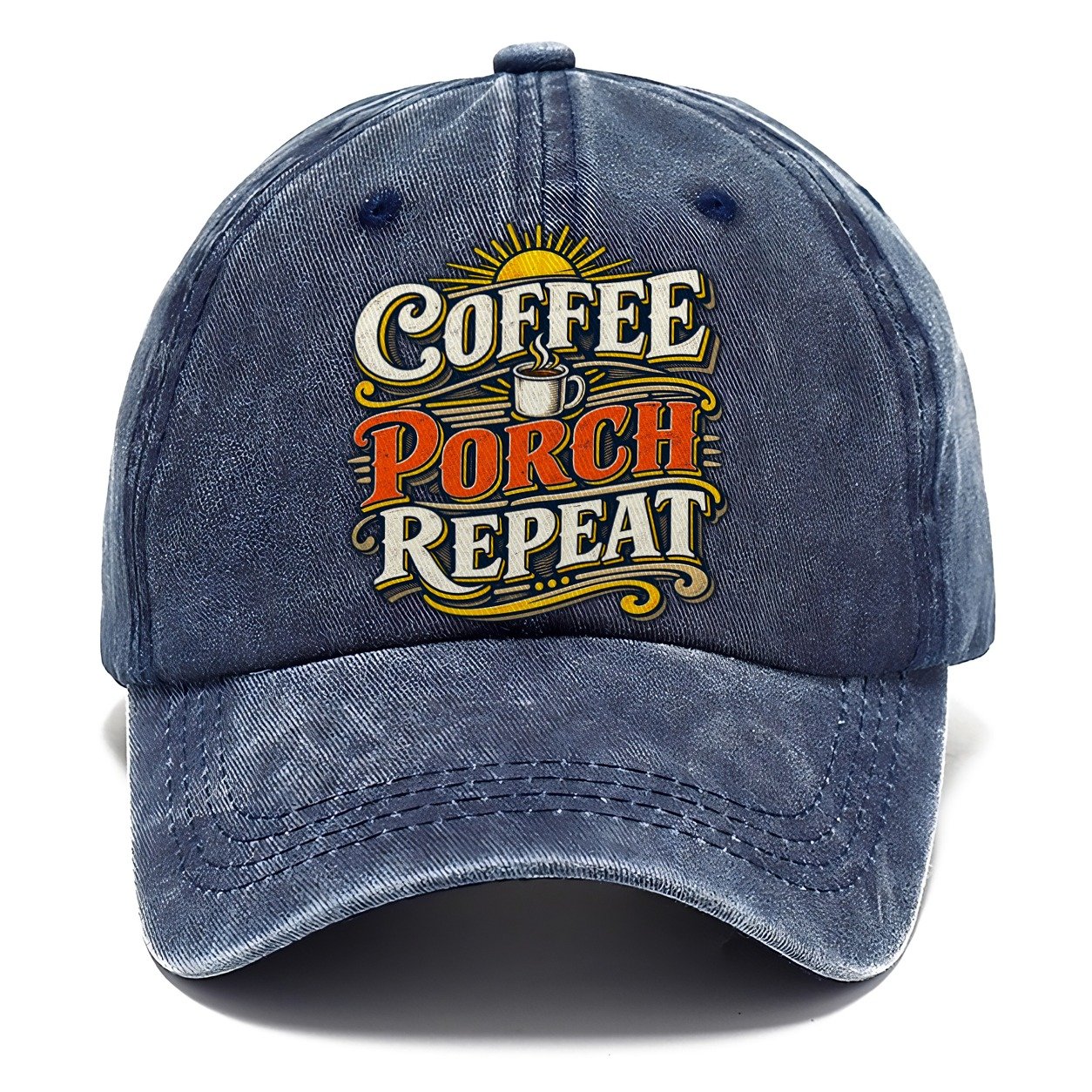 Coffee Porch Repeat Retired Living Classic Cap – Twilight Navy