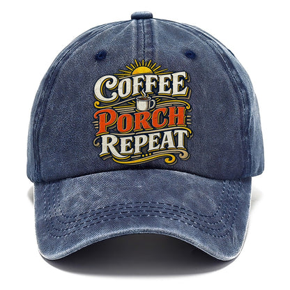 Coffee Porch Repeat Retired Living Classic Cap – Twilight Navy