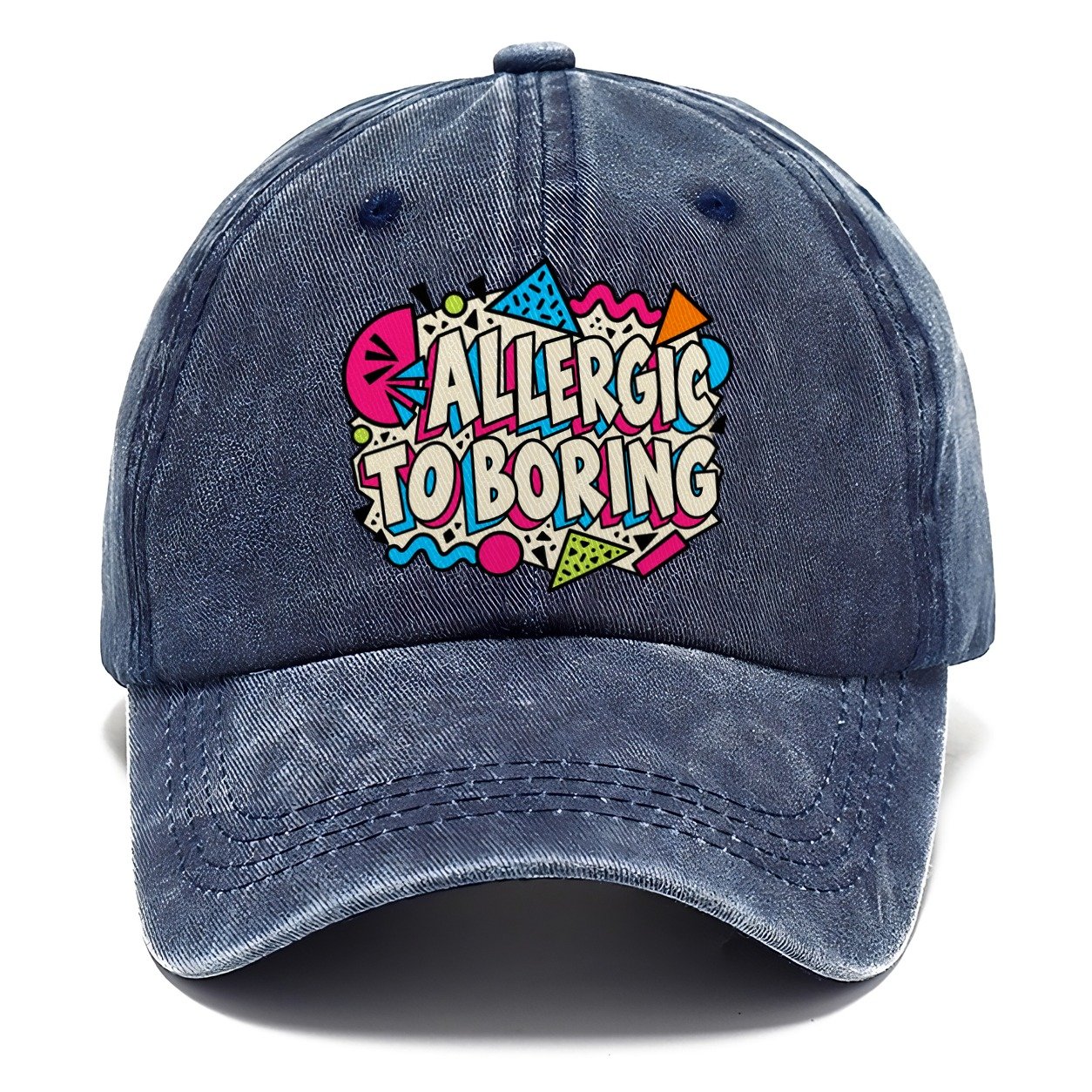 Allergic To Boring Crazy Styles Classic Cap – Twilight Navy