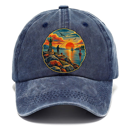Harbor Jetty Sunset Fishing Club Classic Cap – Twilight Navy