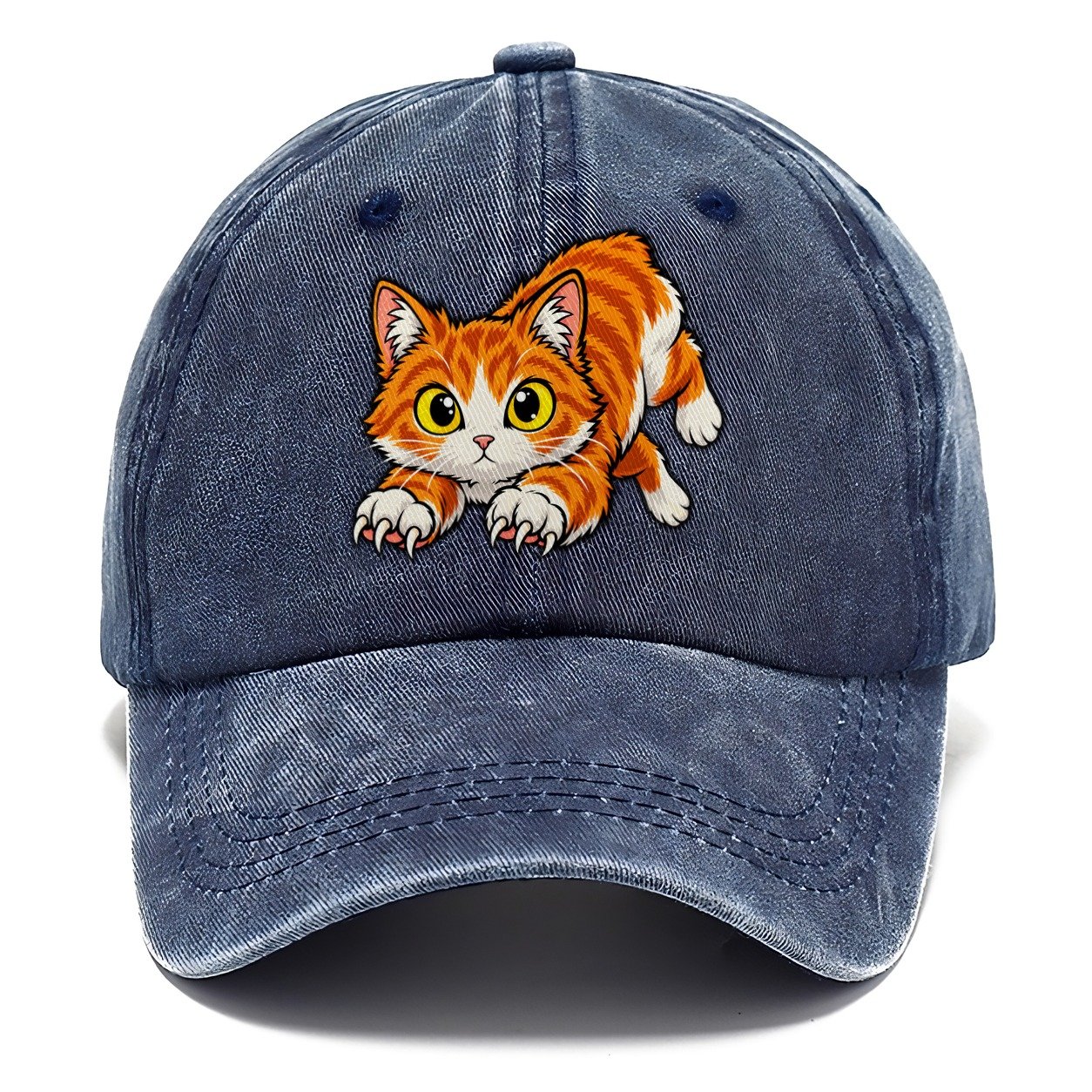 Manx Hopping Peeking Cats Classic Cap – Twilight Navy