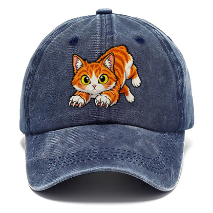 Manx Hopping Peeking Cats Classic Cap – Twilight Navy