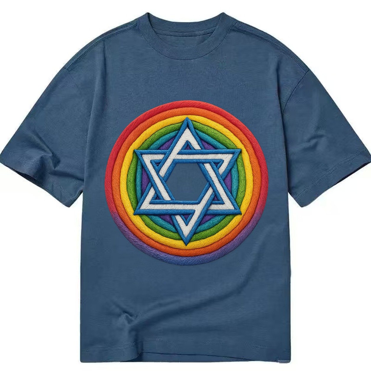 Rainbow Star Of David C8d987 Classic T-shirt – Twilight Navy
